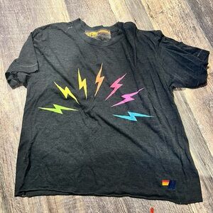 Aviator Nation Graphic T-Shirt with Lightning Bolts size L